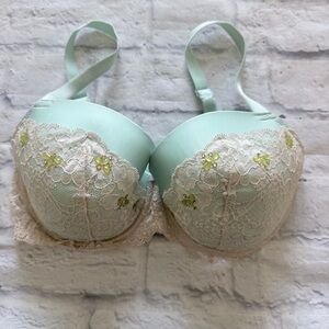Victoria’s Secret Dream Angels Demi Bra 36DD | Blue Pink Lace